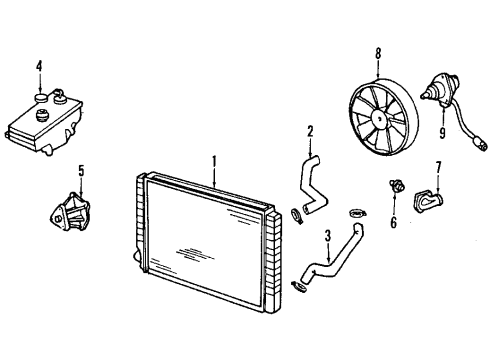 1991 Chevrolet Beretta Cooling System, Radiator, Water Pump, Cooling Fan Hose Asm Radiator Inlet Diagram for 10146979