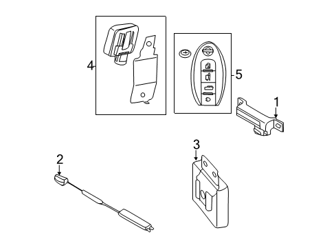 2015 Nissan Quest Keyless Entry Components CONTROLER Assembly-Key Less Diagram for 28595-1JA5A