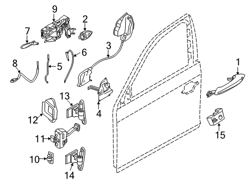 2018 BMW 640i Gran Coupe Front Door Right Operating Rod Diagram for 51217275408