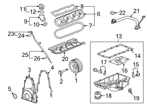 2012 Chevrolet Camaro Filters Dipstick Diagram for 12625478