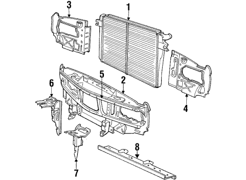 1986 BMW 524td Radiator & Components Water Hose Diagram for 11531284096