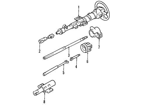 1994 Pontiac Trans Sport Steering Column, Steering Wheel COLUMN, Steering Diagram for 26040643