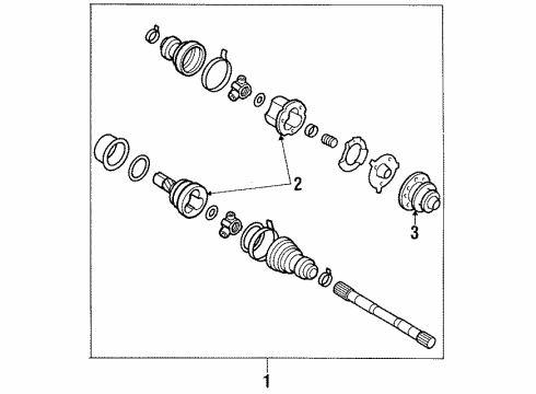 1988 Nissan 300ZX Axle Components - Rear Shaft Assembly-Rear Drive RH Diagram for 39600-24P00