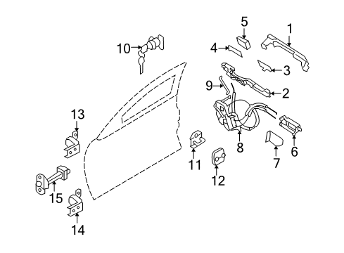2010 Infiniti G37 Front Door Grip-Outside Handle Diagram for 80640-JU67A