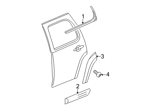 2011 Chevrolet Tahoe Exterior Trim - Rear Door Belt Weatherstrip Diagram for 22774085