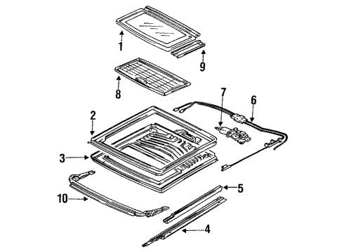 1992 Acura Vigor Sunroof Handle, Sunshade (Cream Ivory) Diagram for 83212-SM4-000ZJ