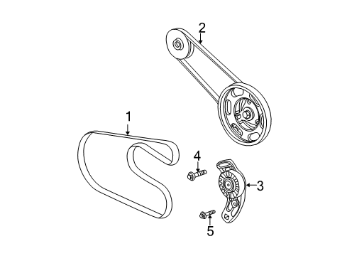 2002 Chrysler Sebring Belts & Pulleys Bolt-HEXAGON Head Diagram for 6101614