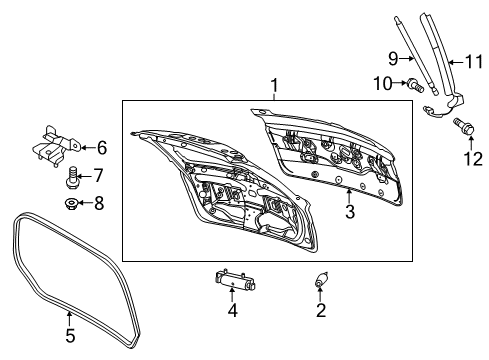 2012 Lincoln MKT Gate & Hardware Weatherstrip Diagram for AE9Z-74404A06-A