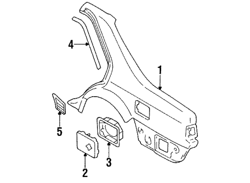 1993 Nissan Sentra Quarter Panel & Components, Exterior Trim Cylinder Set-Gas Filler Lock Diagram for 78840-50Y27