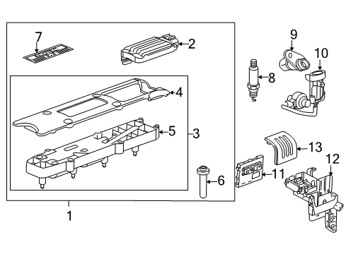 2006 Chevrolet Cobalt Powertrain Control Electronic Ignition Control Module Assembly Diagram for 12580538