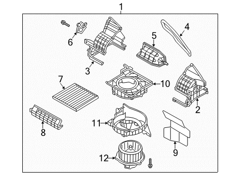 2013 Hyundai Veloster A/C & Heater Control Units Seal-Intake Diagram for 97127-2V000