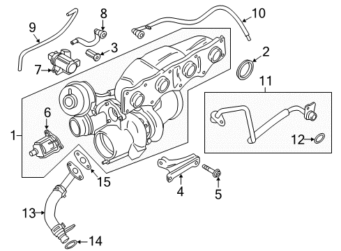 2013 BMW X3 Turbocharger Exchange-Turbo Charger Diagram for 11657635803