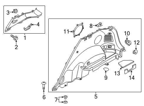 2018 Kia Sportage Interior Trim - Quarter Panels Trim Assembly-Rear Pillar Diagram for 85860D9100ED