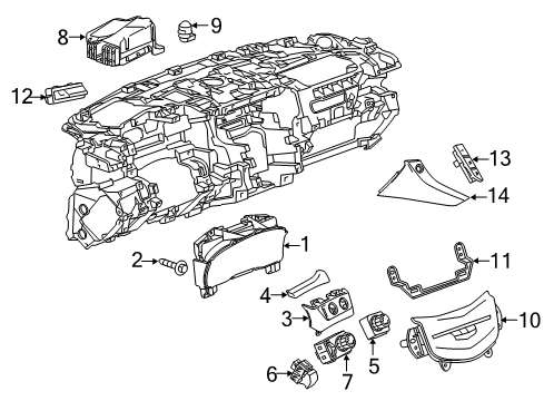 2020 Cadillac Escalade ESV Ignition Lock Headlamp Switch Diagram for 84154107