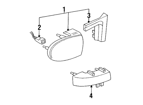 1993 Buick LeSabre Tail Lamps Lamp Asm-Tail Diagram for 5977652