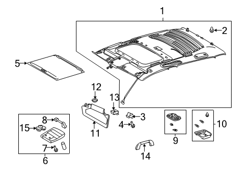 2012 Toyota Tundra Interior Trim - Cab Map Lamp Assembly Diagram for 63650-0C180-E0