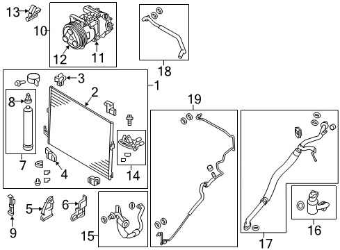 2016 Infiniti Q70L Air Conditioner COMPRESSR Wo Cl Diagram for 92610-1CA1C