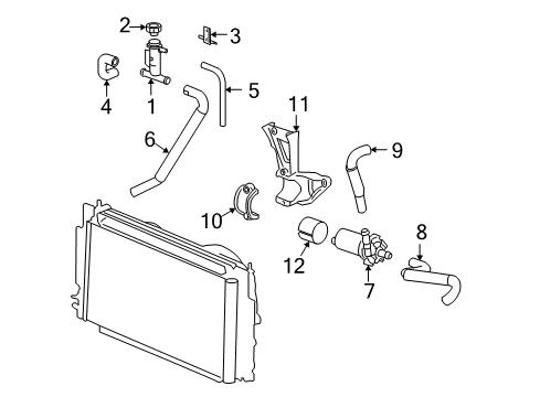 2006 Chevrolet Cobalt Hoses, Lines & Pipes Charging Air Cooler Coolant Hose Diagram for 22731576