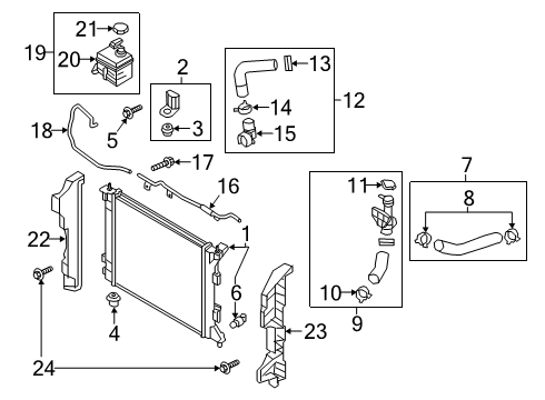 2018 Kia Soul Radiator & Components Radiator Reservoir Assembly Diagram for 254312K000