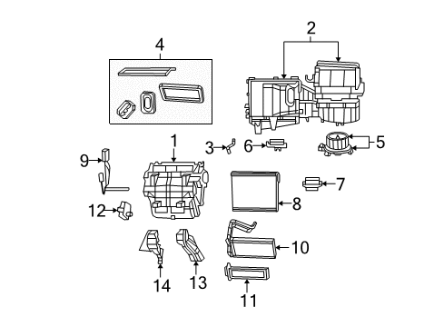 2010 Chrysler Sebring Air Conditioner Heater-Cab Diagram for 5191742AB