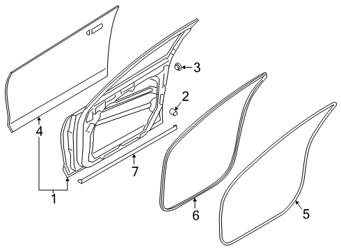 2020 Kia K900 Front Door Panel Assembly-Front Doo Diagram for 76003J6000