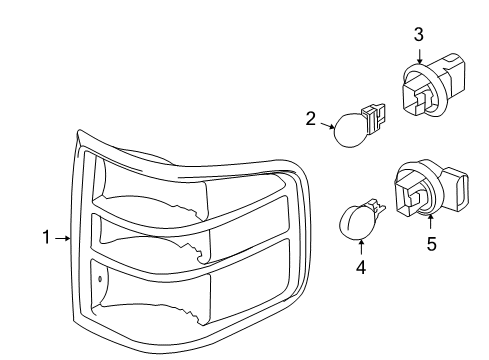 2009 Ford F-150 Bulbs Tail Lamp Assembly Diagram for 7L3Z-13404-BA