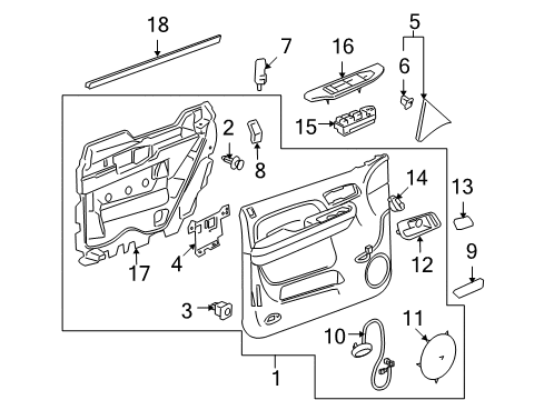 2011 Cadillac Escalade Interior Trim - Front Door Handle, Inside Diagram for 22855632