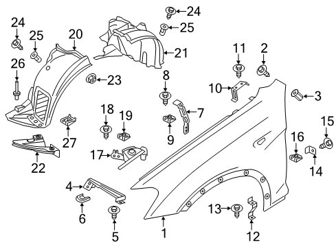 2018 BMW X4 Fender & Components Cover, Wheel Arch, Frontsection, Front Left Diagram for 51717213641