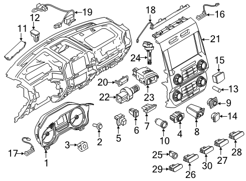 2018 Ford F-150 Parking Brake Rear Cable Diagram for FL3Z-2A635-J