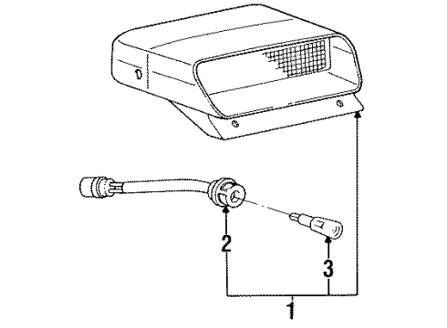 1993 Mitsubishi Precis High Mount Lamps Screw-Tapping Diagram for 12411-04303