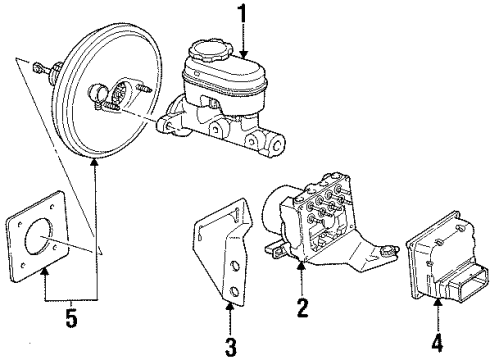 2000 Saturn SL2 ABS Components Cylinder Asm, Brake Master Diagram for 21013195