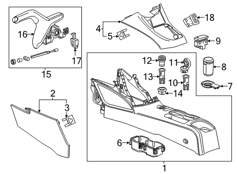2012 Chevrolet Sonic Switches Cup Holder Insert Diagram for 95167583