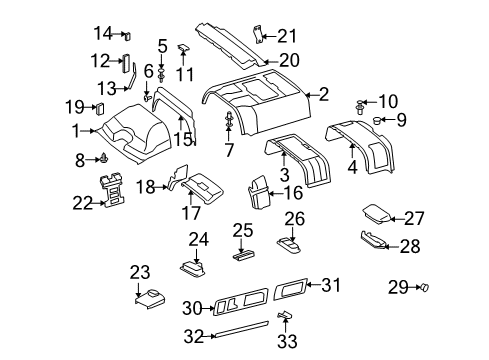 2009 Dodge Sprinter 2500 Interior Trim - Roof Bulb Diagram for 5104645AA