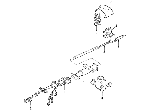 2000 Pontiac Montana Steering Column, Steering Wheel Intermediate Steering Shaft Assembly Diagram for 26063789