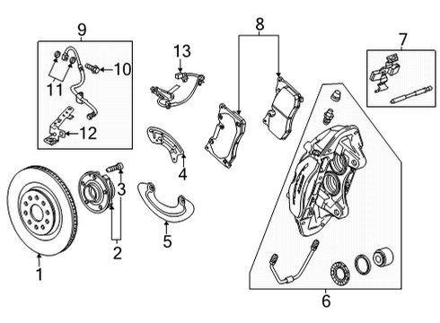 2020 Chevrolet Corvette Rear Brakes Hub Assembly Bolt Diagram for 11548714