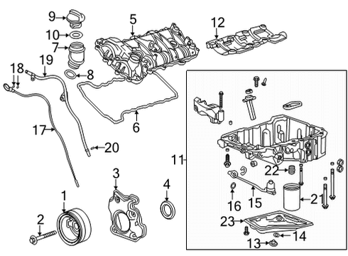 2020 Cadillac CT5 Engine Parts Drain Plug Diagram for 11602884