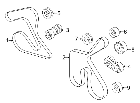 2014 Ford Mustang Belts & Pulleys Serpentine Belt Diagram for BL3Z-8620-D