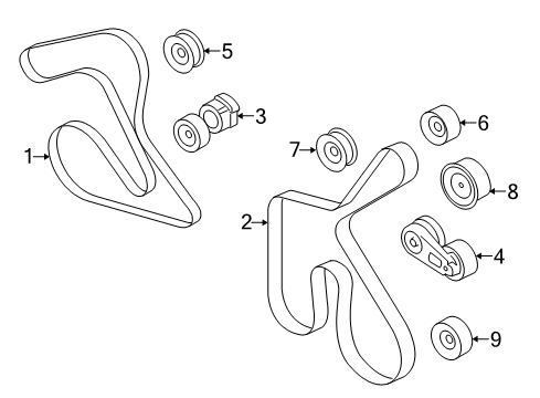 2014 Ford Mustang Belts & Pulleys Idler Pulley Diagram for BR3Z-8678-A