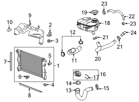 2017 Buick Encore Radiator & Components Connector Diagram for 95388237