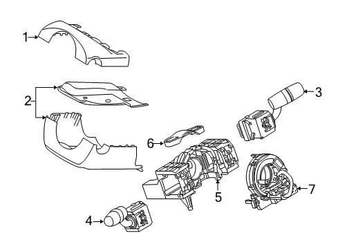 2017 Toyota Yaris iA Shroud, Switches & Levers Switch Housing Diagram for 84319-WB005