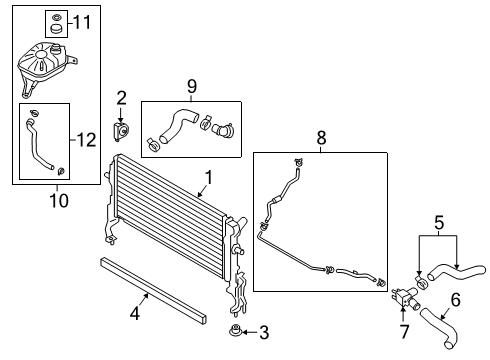 2020 Hyundai Kona Radiator & Components Filler Neck Assembly-Radiator Diagram for 25329-J9000