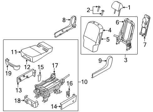 2018 Kia Sedona Second Row Seats Garnish Assembly-2ND Back Diagram for 89390A9031WK