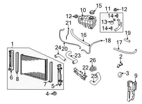 2004 Pontiac GTO Radiator & Components Tray Insulator Diagram for 19421056
