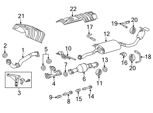 2014 Lexus RX350 Exhaust Components Bracket, Exhaust Pipe Diagram for 17574-0P130