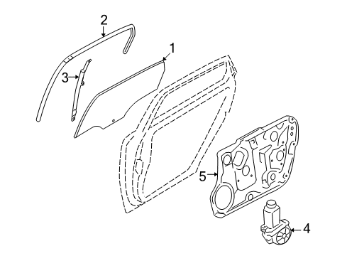 2011 Hyundai Azera Rear Door Run Assembly-Rear Door Window Glass LH Diagram for 83530-3L000