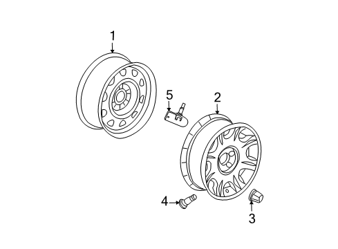 2008 Dodge Charger Wheels Aluminum Wheel Diagram for 1DV24PAKAA