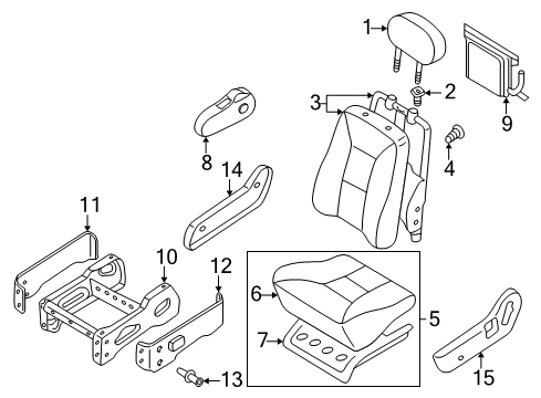 1999 Nissan Quest Front Seat Components Cushion Assy-Front Seat Diagram for 87350-7B121
