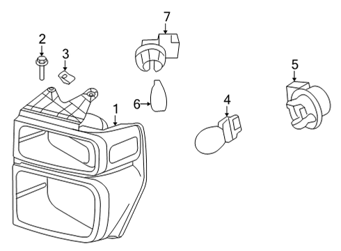 2021 Ford E-350 Super Duty Bulbs Park Lamp Diagram for 8C2Z-13201-B