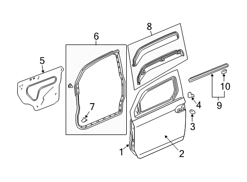 2004 Honda Element Front Door & Components, Exterior Trim Lock Assembly, Left Front Door Diagram for 72152-SCV-A01