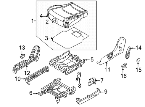 2022 Kia Carnival Second Row Seats PAD ASSY-REAR SEAT C Diagram for 89250R0010